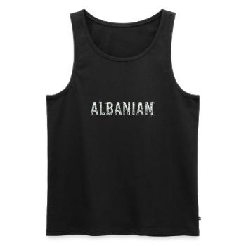 ALBANIAN #02 - Men's Premium Organic Tank Top - black - Front - AI Model Male 178 light (178cm)