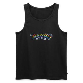 Turbo. Stilvolles Design - Männer Premium Bio Tank Top - Schwarz - Vorne - AI Model Male 178 light (178cm)