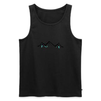 Mountains - Männer Premium Bio Tank Top - Schwarz - Vorne - AI Model Male 178 light (178cm)