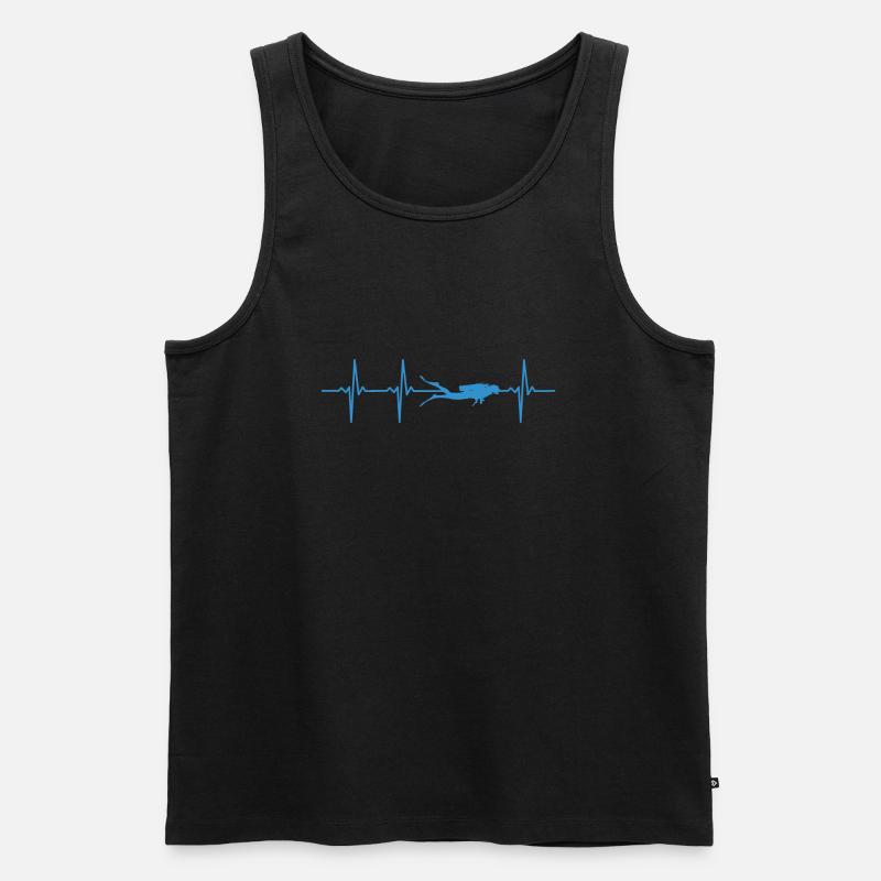 Tauchen Herzschlag Taucher - Männer Premium Bio Tank Top - Schwarz