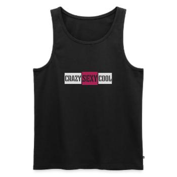 crazy sexy cool design - Men's Premium Organic Tank Top - black - Front - AI Model Male 178 light (178cm)