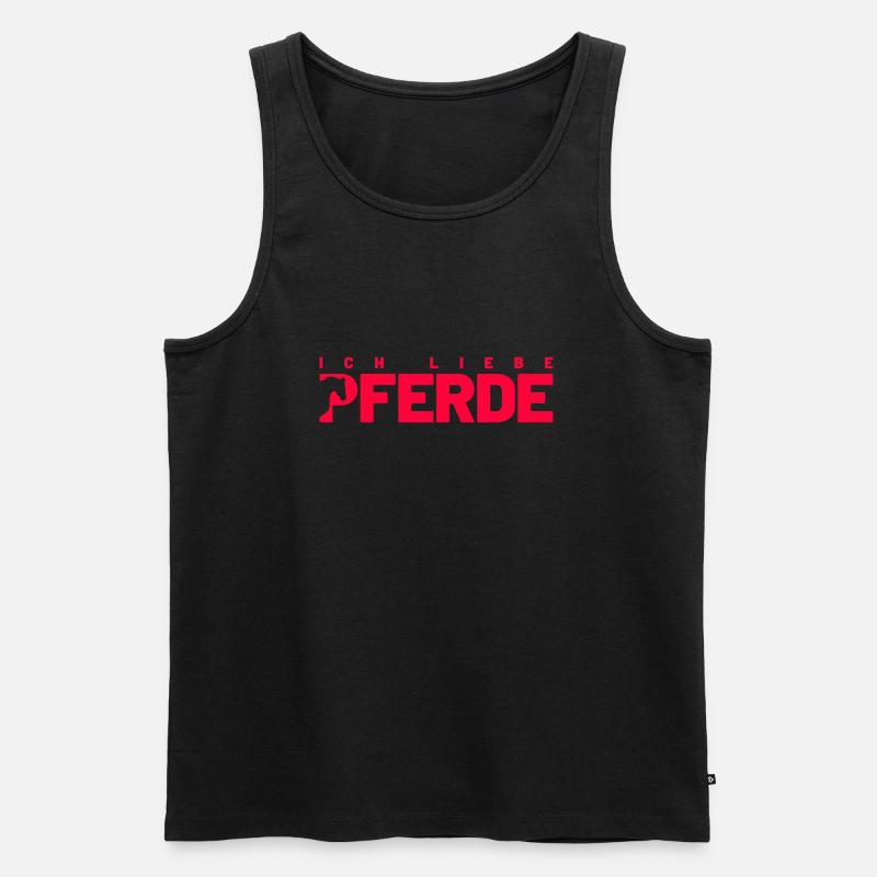 Ich liebe Pferde - Männer Premium Bio Tank Top - Schwarz