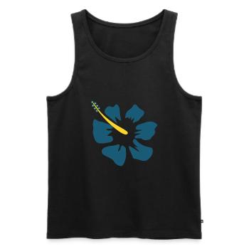 Hibiscus. blue hibiscus flower - Men's Premium Organic Tank Top - black - Front - AI Model Male 178 light (178cm)