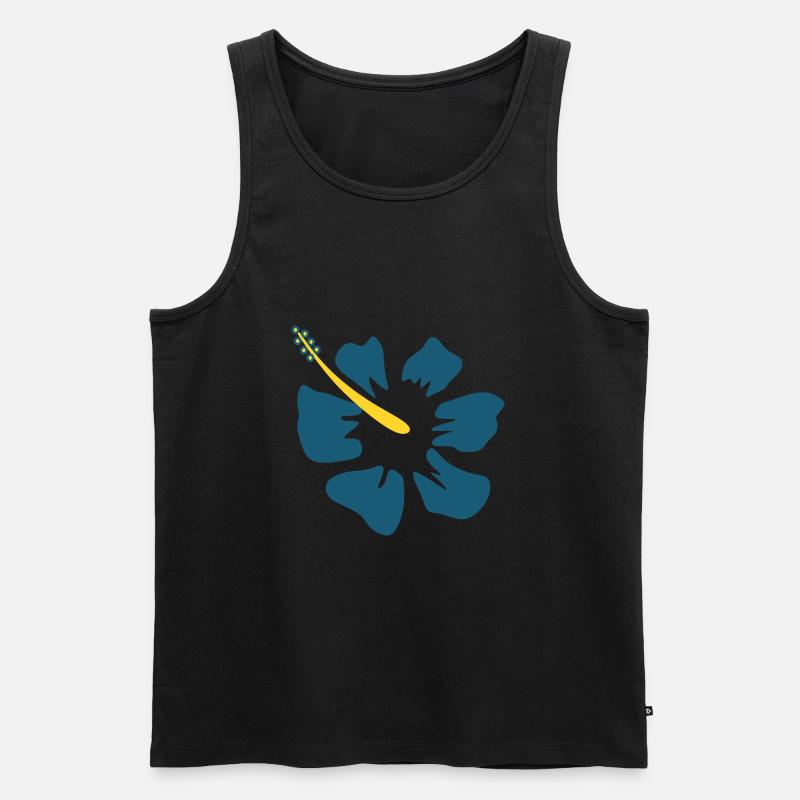 Hibiscus. fleur d’hibiscus bleue - Débardeur bio Premium Homme - noir