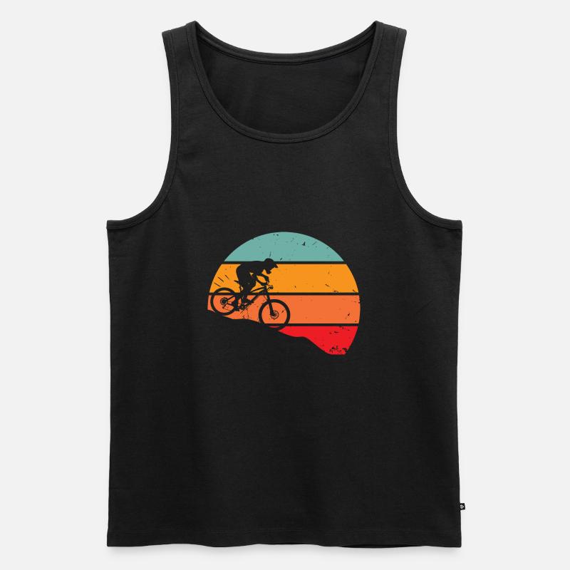 Retro-Downhill-Mountainbiken - Männer Premium Bio Tank Top - Schwarz