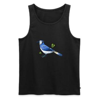 Blue Jay - Men's Premium Organic Tank Top - black - Front - AI Model Male 178 light (178cm)