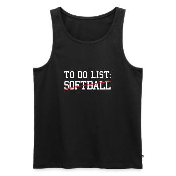 Liste des sports à faire Softball - Débardeur bio Premium Homme - noir - Devant - Michal (187cm)