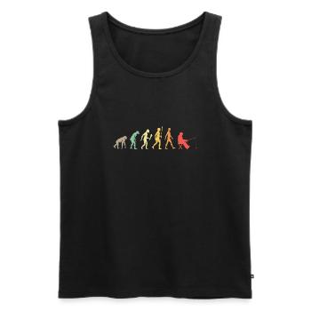 Die Evolution des Menschen Angelrute Sportfischer - Männer Premium Bio Tank Top - Schwarz - Vorne - AI Model Male 178 light (178cm)