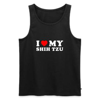 J’aime mon Shih Tzu - Débardeur bio Premium Homme - noir - Devant - Michal (187cm)