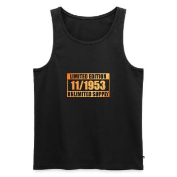 70th Birthday Limited Edition - ꝏ Supply 11/1953 - Men's Premium Organic Tank Top - black - Front - Michal (187cm)