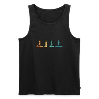 SUP Retro Sports nautiques d’été - Débardeur bio Premium Homme - noir - Devant - Michal (187cm)