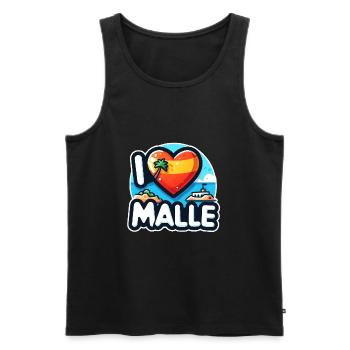 I Love Malle Mallorca Holidays Beer Spain Holidays - Men's Premium Organic Tank Top - black - Front - AI Model Male 178 light (178cm)