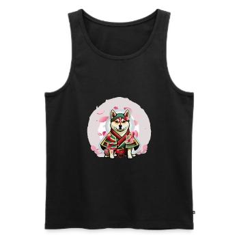 Shiba-muraia - Men's Premium Organic Tank Top - black - Front - Michal (187cm)