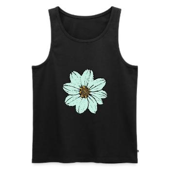 Blume hellblau blaue Blume - Männer Premium Bio Tank Top - Schwarz - Vorne - AI Model Male 178 light (178cm)