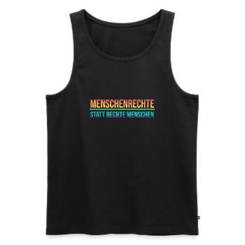 Menschenrechte Demonstration LGBTQ gegen Rechts - Männer Premium Bio Tank Top - Schwarz - Vorne - Michal (187cm)