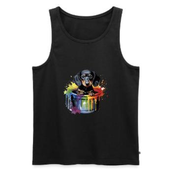 Dackel Hund für einen Hundebesitzer Dackel - Männer Premium Bio Tank Top - Schwarz - Vorne - AI Model Male 178 light (178cm)