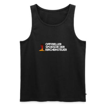 Sponsor der Kirchensteuer T-Shirt Lustig - Männer Premium Bio Tank Top - Schwarz - Vorne - AI Model Male 178 light (178cm)