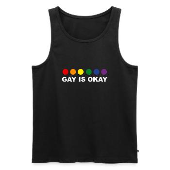 Gay Is Okay - Men's Premium Organic Tank Top - black - Front - AI Model Male 178 light (178cm)