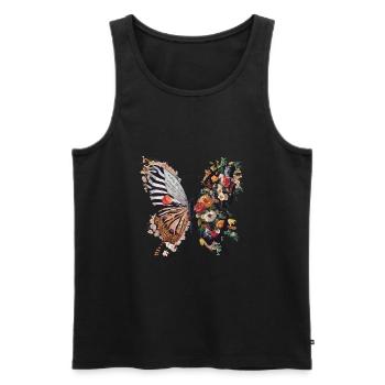 Bunte Blumen Schmetterling Naturliebhaber - Männer Premium Bio Tank Top - Schwarz - Vorne - Michal (187cm)