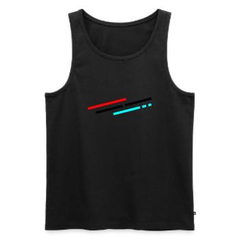 Stripes - Vector 3 Colors - Diagonal - Men's Premium Organic Tank Top - black - Front - AI Model Male 178 light (178cm)