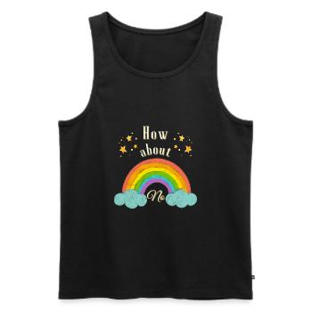 How about No - Männer Premium Bio Tank Top - Schwarz - Vorne - AI Model Male 178 light (178cm)