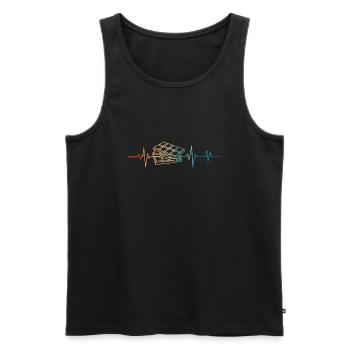 Heartbeat Retro Chocolate Bar - Men's Premium Organic Tank Top - black - Front - AI Model Male 178 light (178cm)