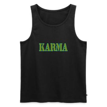 KARMA - Men's Premium Organic Tank Top - black - Front - Michal (187cm)