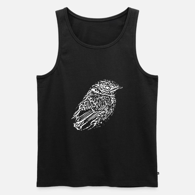 Vogel weiß - Männer Premium Bio Tank Top - Schwarz