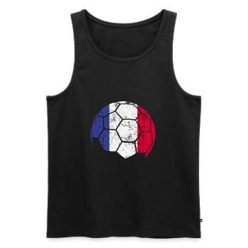 France Soccer Ball Fußball - Männer Premium Bio Tank Top - Schwarz - Vorne - AI Model Male 178 light (178cm)