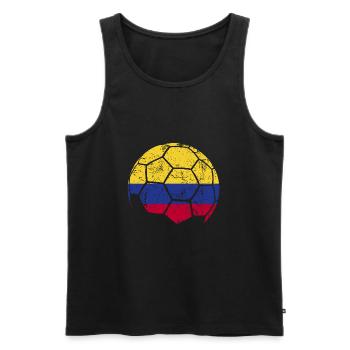 Colombia Soccer Ball Fußball - Männer Premium Bio Tank Top - Schwarz - Vorne - AI Model Male 178 light (178cm)