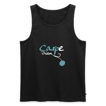 Carpe Diem - Carp Angler Boilie Angler Gift - Men's Premium Organic Tank Top - black - Front - AI Model Male 178 light (178cm)