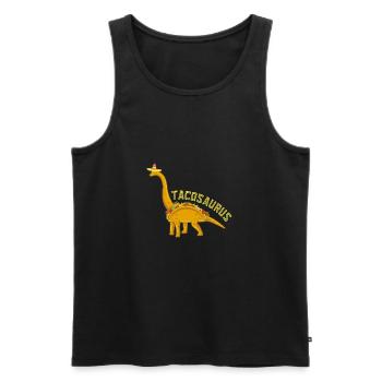 Tacosaurus dinosaur T-Rex gift gift idea - Men's Premium Organic Tank Top - black - Front - Michal (187cm)
