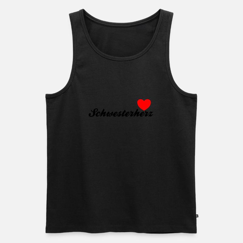 Schwesterherz | Black - Männer Premium Bio Tank Top - Schwarz