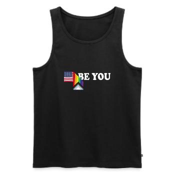 Be You - Patriot USA Flagge und LGBT Flagge - Schwul - Männer Premium Bio Tank Top - Schwarz - Vorne - Michal (187cm)