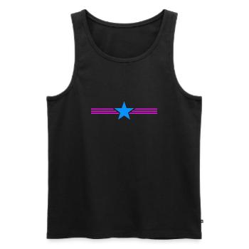Bright Stars and Stripes - Men's Premium Organic Tank Top - black - Front - Michal (187cm)