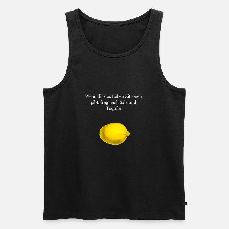 Zitrone - Männer Premium Bio Tank Top - Schwarz
