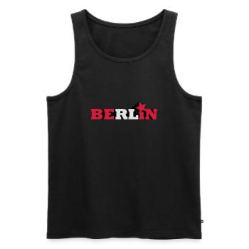 Berlin Schriftzug 02 - Männer Premium Bio Tank Top - Schwarz - Vorne - Michal (187cm)