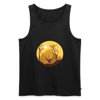 Bushcraft - Men's Premium Organic Tank Top - black - Front - Michal (187cm)