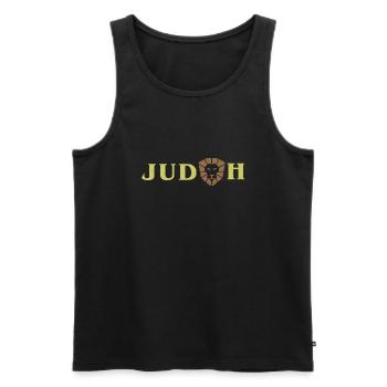 Lion Israel IDF Jewish Judah Coat of Arms Retro - Men's Premium Organic Tank Top - black - Front - AI Model Male 178 light (178cm)