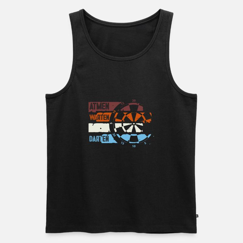 Darts Darten Darter Geschenk - Männer Premium Bio Tank Top - Schwarz