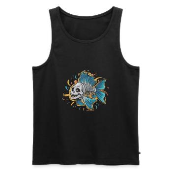 Father and Son Live Love Camp für einen Angler - Männer Premium Bio Tank Top - Schwarz - Vorne - Michal (187cm)