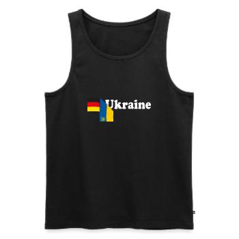 Allemagne Ukraine Tryzub Drapeau - Débardeur bio Premium Homme - noir - Devant - AI Model Male 178 light (178cm)