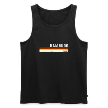 Hamburg Retro Vibes - Deutschland Heritage - - Men's Premium Organic Tank Top - black - Front - AI Model Male 178 light (178cm)