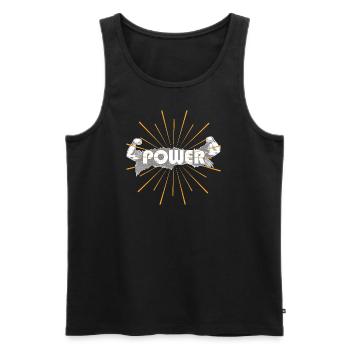 Funny Fitness Sport Saying - Power Arms - Men's Premium Organic Tank Top - black - Front - AI Model Male 178 light (178cm)
