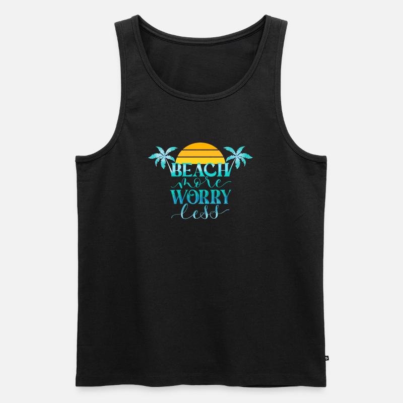 Plage Plus. Inquiétez-vous moins. - Débardeur bio Premium Homme - noir