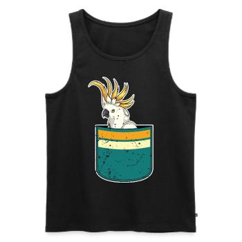 Papagei Vogel Geschenk Süßes Brusttasche Kakadu - Männer Premium Bio Tank Top - Schwarz - Vorne - Michal (187cm)