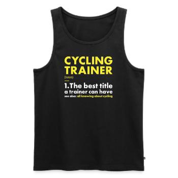 Sport Trainer Cycling - Men's Premium Organic Tank Top - black - Front - Michal (187cm)