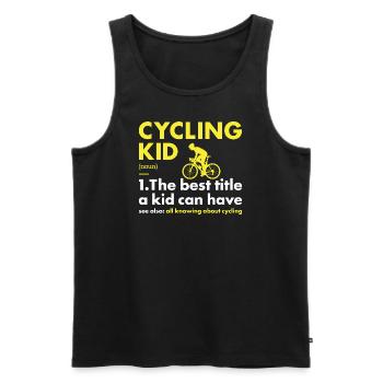 Sport Kid Cycling - Men's Premium Organic Tank Top - black - Front - Michal (187cm)