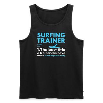 Sport Trainer Surfing - Männer Premium Bio Tank Top - Schwarz - Vorne - AI Model Male 178 light (178cm)