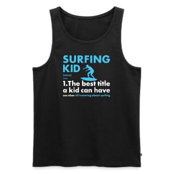 Sport Kid Surfing - Men's Premium Organic Tank Top - black - Front - AI Model Male 178 light (178cm)